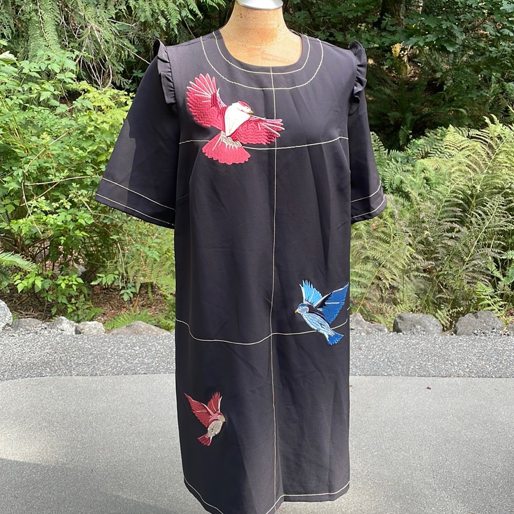Eloquii Embroidered Bird Dress 14